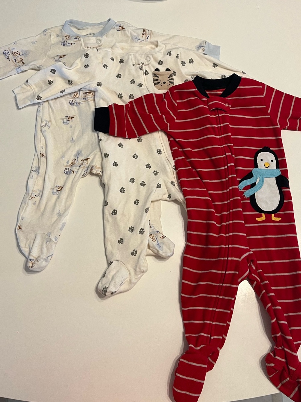 3pc Carters zip sleepers